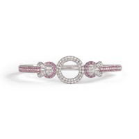 Pink Sapphire and Diamond Bangle