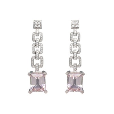 Kunzite and Diamond Earrings