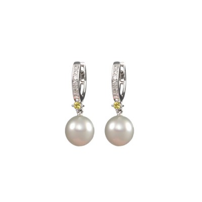 Pearl and Diamond Earrings