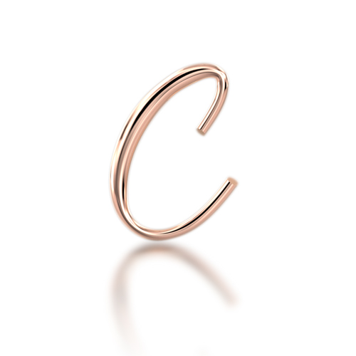 Alphabets of Love - "C" in 18K Rose Gold LP_Alphabet_C_G