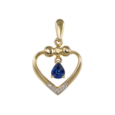 Blue Sapphire and Diamond Pendant