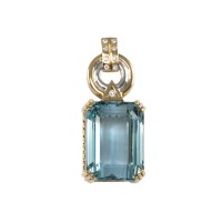 Aquamarine and Diamond Pendant