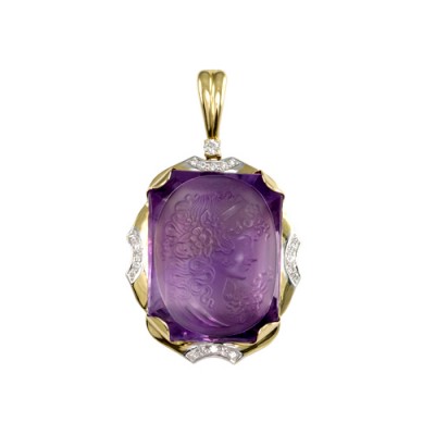 Amethyst and Diamond Pendant