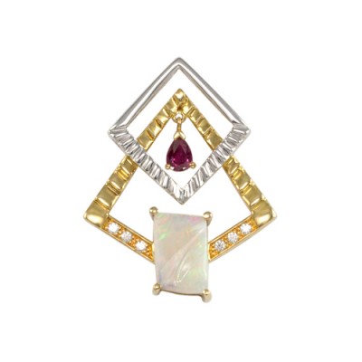 Gemstone and Diamond Pendant