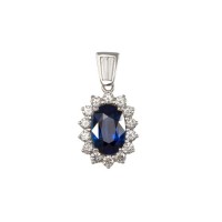 Blue Sapphire and Diamond Pendant