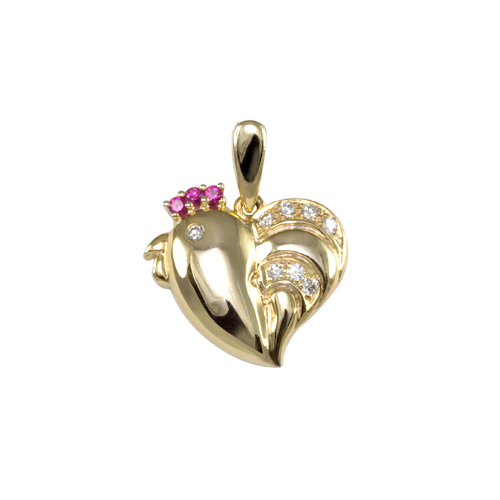 Pink Sapphire and Diamond Pendant