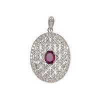 Ruby and Diamond Brooch & Pendant