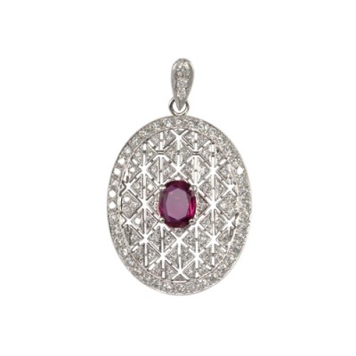 Ruby and Diamond Brooch & Pendant