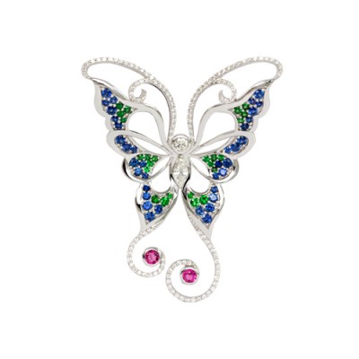 Gemstone and Diamond Brooch & Pendant