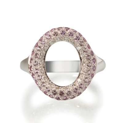 Pink Sapphire and Diamond Ring