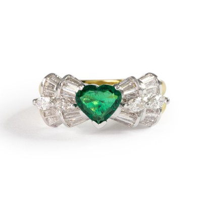 Emerald and Diamond Ring