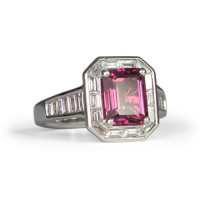 Pink Tourmaline and Diamond Ring