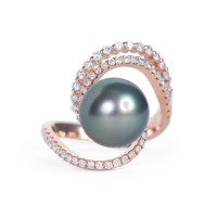 Tahiti Pearl and Diamond Ring