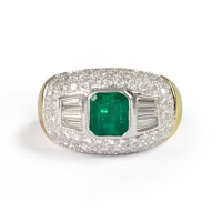 Emerald and Diamond Ring