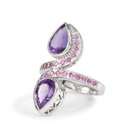 Amethyst and Pink Sapphire Ring