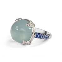 Aquamarine and Diamond Ring