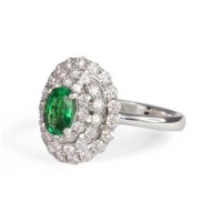 Tsavorite and Diamond Ring